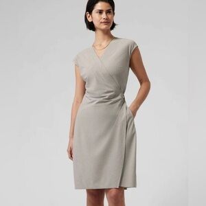 NWOT Athleta Light Gray Midi Wrap Dress XXS